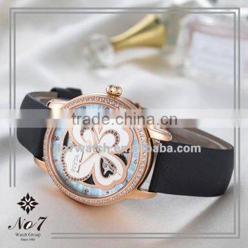 China Direct Factory High Quality Gold Leather Beautiful Lady Watch photo-6