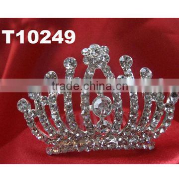 wholesale mini glitter rhinestone tiara crown