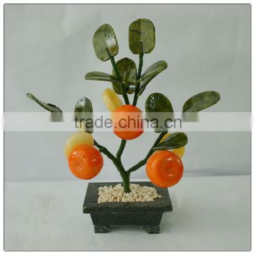 Jade 3 Piece Orange Tree ,natural stone tree ,decorative money tree