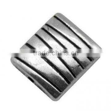 Alloy Beads, Rectangle, Antique Silver Color, about 9x10x4mm, hole: 1mm(PALLOY-H033)