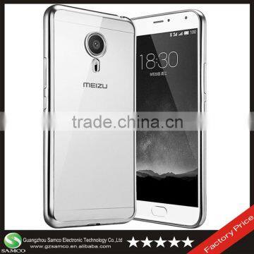 Samco Ultra-Slim Transparent Crystal Clear Anti-Scratch Flexible Electroplate TPU Phone Case for Meizu M2