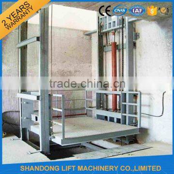 Vertical lead rail cargo lift platform / hydraulic cargo lift / goods elevator