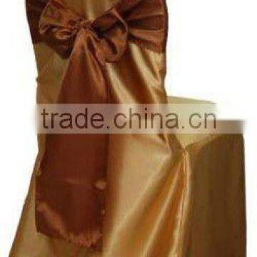 Gold satin banquet chair cover for wedding