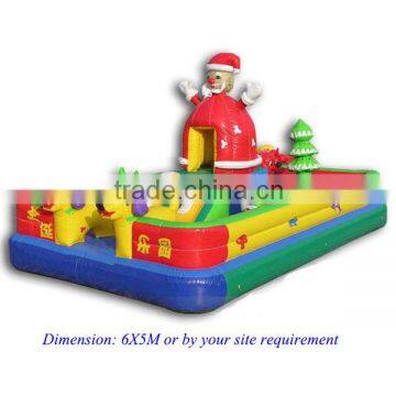 Funny PVC tarpaulin inflatable castle Santa Claus