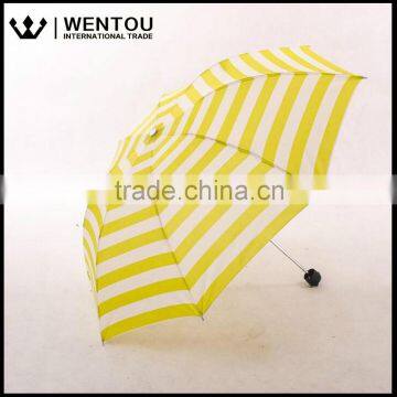 Compact Rain Umbrella Anti-UV Striped Folding Parasol photo-6