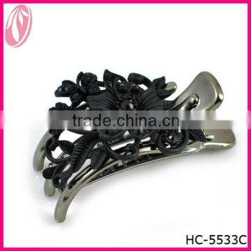 2014 Stylish large diamante flower plastic hair claw