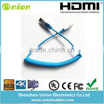 Blue HDMI Spring cable for camera DSLR photography