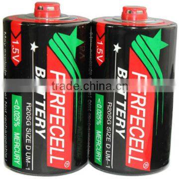 perfecell brand size d batteries zn-mnO2 1.5v r20 um-1 d carbon battery