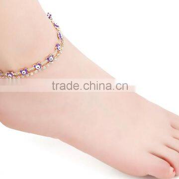 Factory Direct New Design Multi-colored Crystal Evil Eye Barefoot Sandal Anklet photo-3