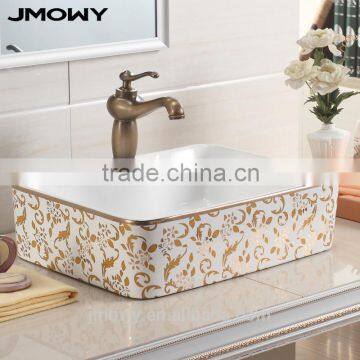 gold plating basin art basin bathroom hand wash basin ceramic sink gilding