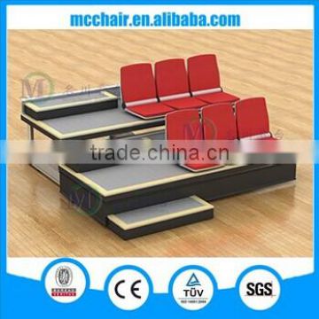 Zhen VIP fabric sofa chair on telescopic bleacher movable bleachers retractable bleacher