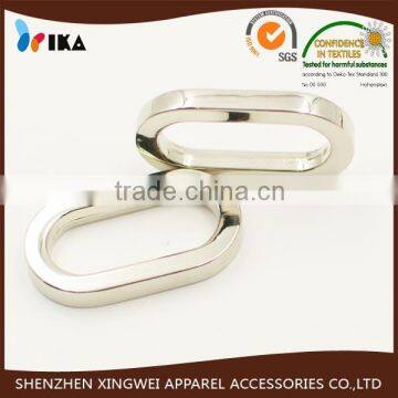 silver metal oval ring buckle for strap