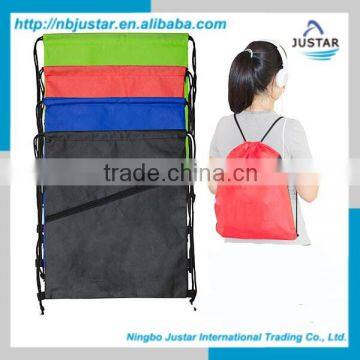 Big Promotional Polyester Fabric Economically Priced Custom Logo Printed Cheap Backpack Bag Drawstring