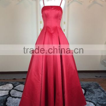 (JBH2016-9) MARRY YOU Red Satin Fabric Christmas Party Formal Evening Dress Patterns