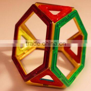 High Quality Plastic Polygon Kid's Construction Building Block Handmade Magnetic Toys photo-2