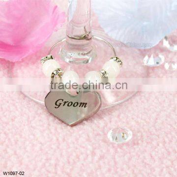 Groom Wine Glass Name Tag