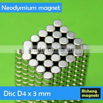 Hard Neodymium magnetic disc D4x3mm