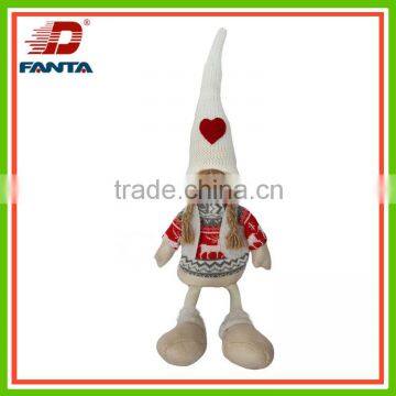 Nice cutie standing and sitting girl with red heart hat for Christmas decoration