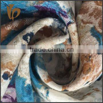 Jiangsu taizhou factory indian clothing linen viscose fabric printing flower fabric