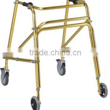 Foldable aluminum alloy rolling walker