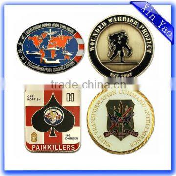 Custom antique brass enamel irregular coins