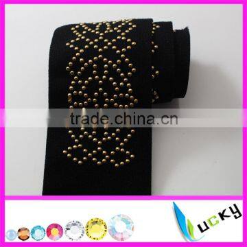 hot sell elastic belt with hotfix rhinestone motif