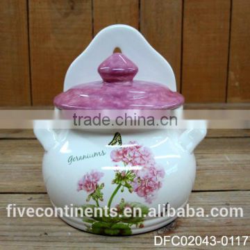 ceramic sugar pot honey pot