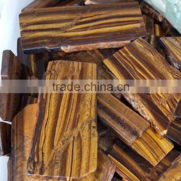 wholesale wonderful natural golden yellow tiger eye stone slice rough crystal gemstone