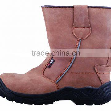 2014 New Style Steel Toe Cap and Steel Plate Oil and Slip Resistent Nubuck Leather High Cut Boots for Workman