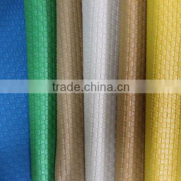 Weave embossed PVC leather for sofa upholstery fabric usage