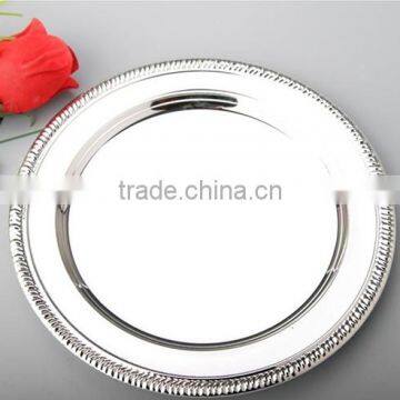 Round Plate Modern Design Silver Platter Metal Plate Serve up Entertaining Breakfast Collect Mails for Hotel Household photo-2