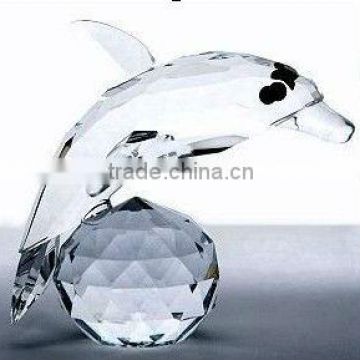 Transparent Crystal Dolphin Animal Figurine For Promotional Gifts APM32