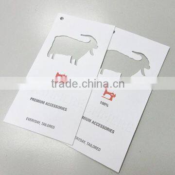 White Paper Garment Embossed Logo Die-cutting Hang Tag