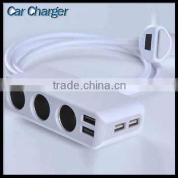 Car Charger Light Weight Hub With 4 Port Usb Car Charger