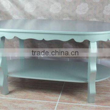 2013 new solid wood kd silver oval coffee table with glossy surface finish