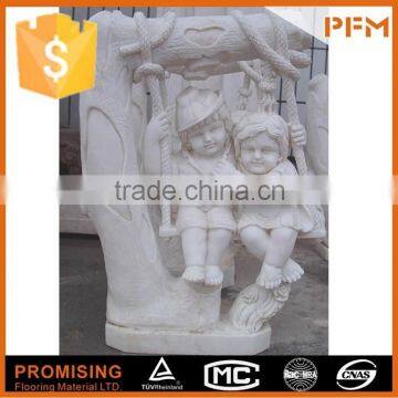 China competitive price natural stone hand-craved playing children sculpture