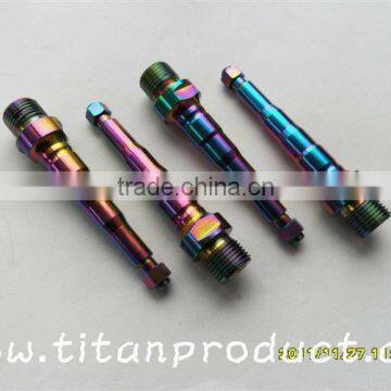 Gr.5 Titanium Pedal Spindle for Bicycle Rainbow Color