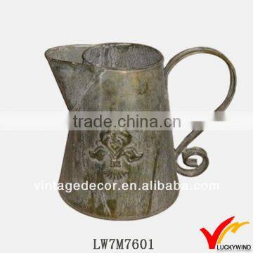 Farmhouse french style metal flower planter water can with unique design