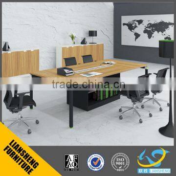 Foshan furniture MFC board Conference Table with functional cabinet