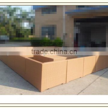 Sectional Outside Plastic rattan extra long sofa (S5255)