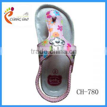 2014 Beautiful Flower PU Girl Slippers