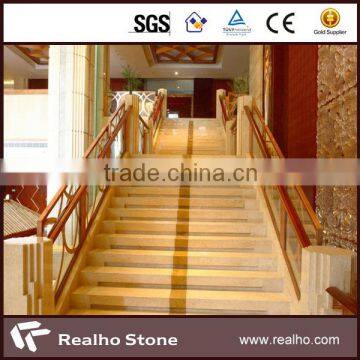 indoor use anti-slip yellowmarble staircase treads designs