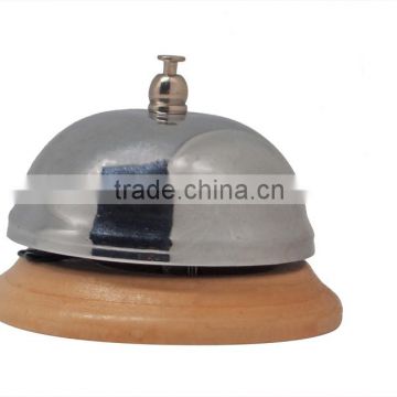 Reception bell wholesale ,silver bell with wooden base(A663)