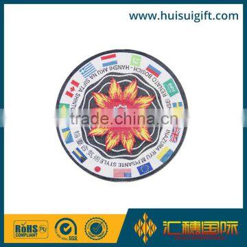 high quality promotional laser cut woven patch