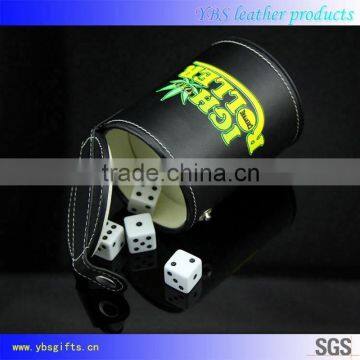 china supplier leather dice cup with lid