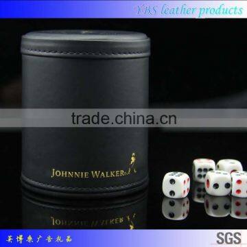 wholesale shaker cup genuine durable custom leather dice shaker cup