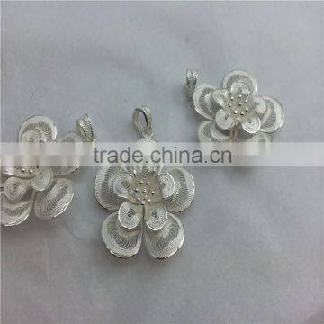 fashion silver flower jewelry 925 silver plating hot sell popular silver jewelry