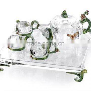 RORO Chanson orchid enamel crystal glass tea set for home decoration