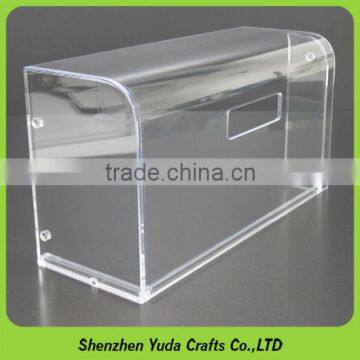 Elegant curved shaped acrylic container with lid wholeasale lucite cover box