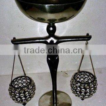 Aluminum & Glass Crystal Votive Tealight Candle Holder